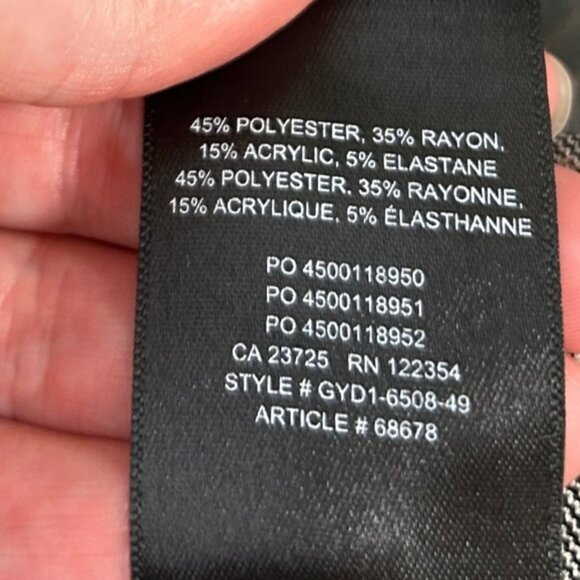 Aritzia Babaton Conan Pant Plaid Trouser Straight Leg High Waist Pleated Gray - Picture 11 of 16